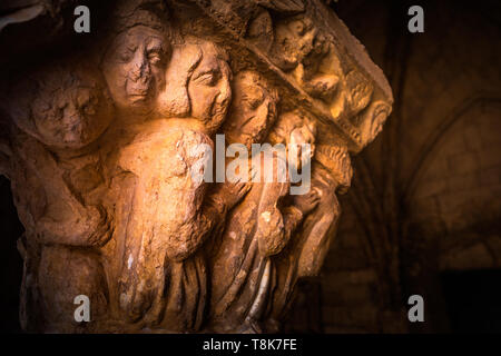 Romanesque Capital in Cloisters Church of Saint Trophime Cathedral in Arles. Provence, France Stock Photo