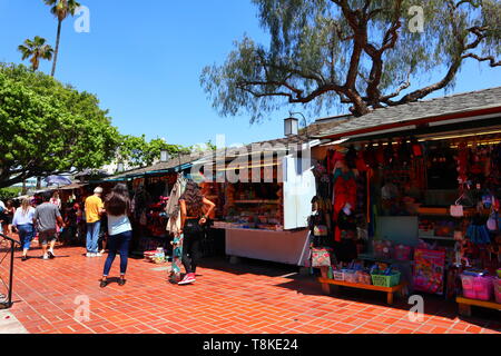Famous Mexican neighborhood and marketplace on Olvera Street in Los Angeles, California