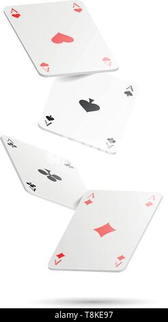 Playing cards four aces vector isolated Stock Vector