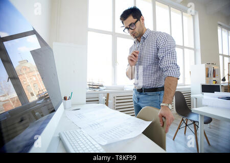 Middle-Eastern Engineer at Workplace Stock Photo