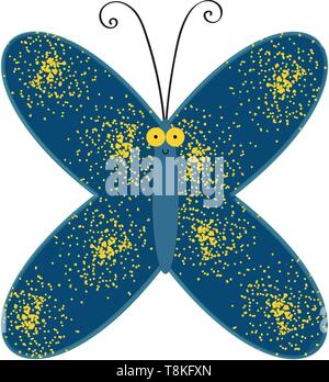 It an insect with large colorful wings and a slender body., vector, color drawing or illustration. Stock Vector