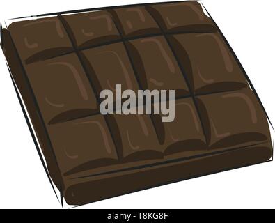 It is a milk chocolate made from chocolate liquor with sugar and cocoa butter and powdered milk., vector, color drawing or illustration. Stock Vector