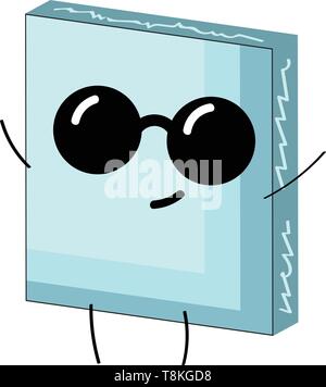 This is a picture of piece of ice cube., vector, color drawing or illustration. Stock Vector