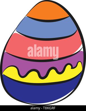 It is an artificial egg made of chocolate that is presented at Easter., vector, color drawing or illustration. Stock Vector