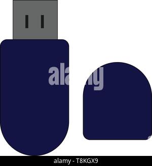 A colour illustration of a flash drive, vector, color drawing or illustration. Stock Vector