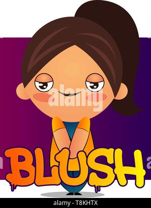 Embarrassed girl on white background Stock Vector Image & Art - Alamy