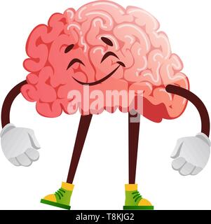 Brain is satisfied, illustration, vector on white background. Stock Vector
