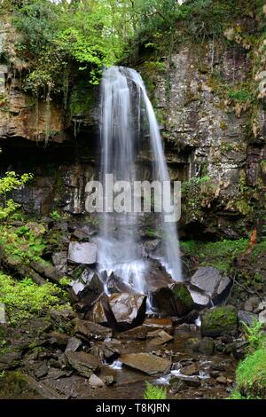 Melincourt Waterfall Resolven Neath in spring Stock Photo