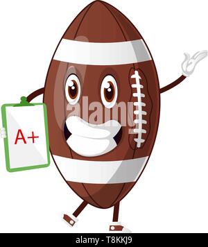 Rugby ball is showing instructions, illustration, vector on white background. Stock Vector