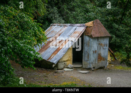 Arrowtown's historical Chinese settlement features many restored huts and buildings used by the Chinese miners in the 1880s, South Island New Zealand Stock Photo