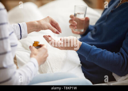 Senior Man Taking Medicine Stock Photo