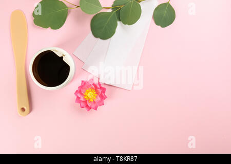 Set for epilation on color background Stock Photo