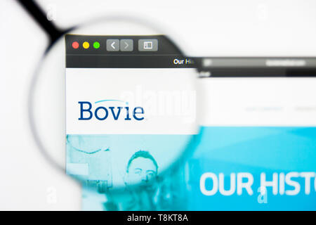 Richmond, Virginia, USA - 9 May 2019: Illustrative Editorial of Bovie website homepage. Bovie logo visible on screen. Stock Photo