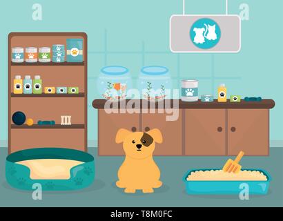 cute little dog in the veterinary vector illustration design Stock Vector