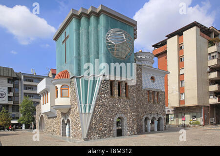 Skopje, Macedonia - September 17, 2012: Museum and Memorial House of Mother Teresa Humanitarian Worker and Nobel Prize Winner in Skopje, Macedonia. Stock Photo