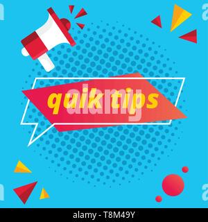 Modern quick tips composition with flat design- Vector illustrator Stock Vector