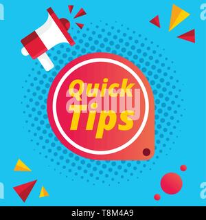 Modern quick tips composition with flat design- Vector illustrator Stock Vector