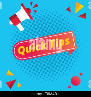 Modern quick tips composition with flat design- Vector illustrator Stock Vector