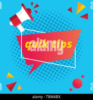Modern quick tips composition with flat design- Vector illustrator Stock Vector