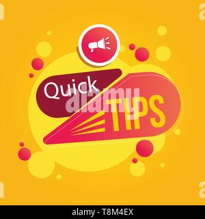 Modern quick tips composition with flat design- Vector illustrator Stock Vector