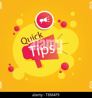 Modern quick tips composition with flat design- Vector illustrator Stock Vector