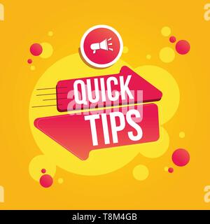 Modern quick tips composition with flat design- Vector illustrator Stock Vector