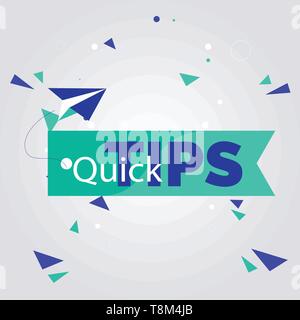 Modern quick tips composition with flat design- Vector illustrator Stock Vector