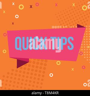Modern quick tips composition with flat design- Vector illustrator Stock Vector