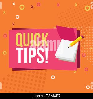 Modern quick tips composition with flat design- Vector illustrator Stock Vector