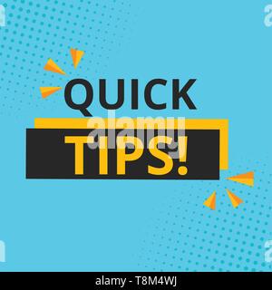 Modern quick tips composition with flat design- Vector illustrator Stock Vector