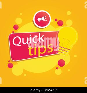 Modern quick tips composition with flat design- Vector illustrator Stock Vector