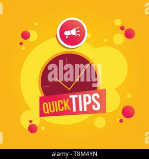 Modern quick tips composition with flat design- Vector illustrator Stock Vector