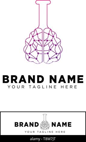 Brain Lab Logo design template vector illustration icon element - vector Stock Vector