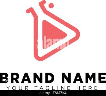 media tube logo template vector illustration icon element isolated Stock Vector