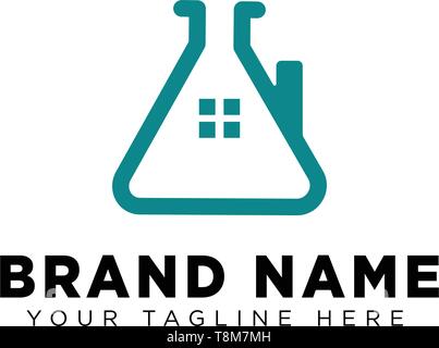 Building lab vector logo design. Building with tube test symbol logo ...