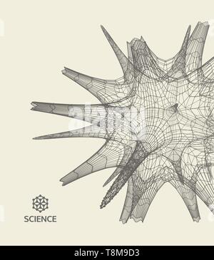 Connection structure. 3d abstract vector illustration for science and technology. Can be used for advertising, marketing, presentation. Stock Vector