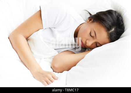 Beautiful Woman Sleeping Stock Photo