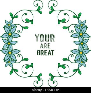 Vector illustration decor card your are great with pattern red wreath ...