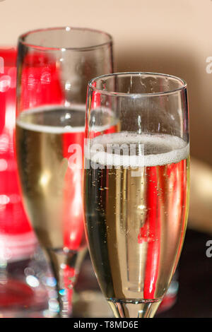 Two flutes with champagne. Stock Photo
