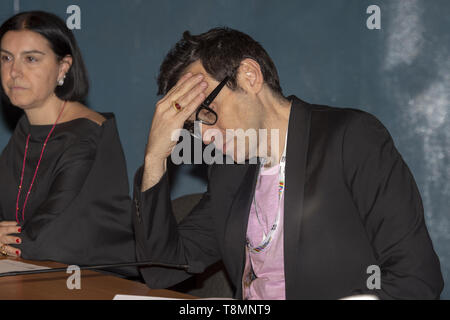 Turin, Italy. 13th May, 2019. Maurizia Rebola, Nicola Lagioia, guest during the XXXII Turin International Book Fair at Lingotto Fiere on May 13, 2019 in Turin, Italy. Credit: Antonio Polia/Pacific Press/Alamy Live News Stock Photo