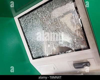 The attacker committed a robbery of an ATM Stock Photo
