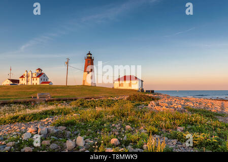 The Point Judith light lighthouse near Narragansett, Rhode Island, USA. Stock Photo