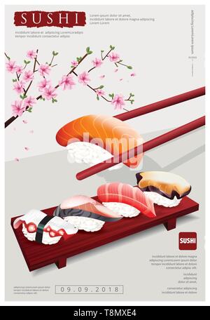 Poster of Sushi Restaurant Vector illustration Stock Vector
