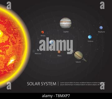 Solar System of our Planets Vector Illustration Stock Vector
