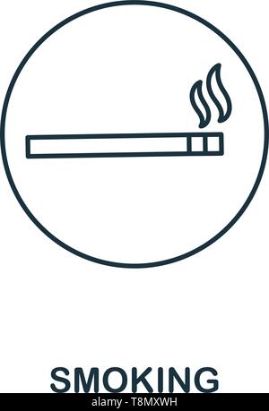 Smoking icon. Thin line outline style from shopping center sign icons collection. Premium smoking icon for design, apps, software and more. Stock Vector