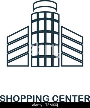 Shopping Center icon. Thin line outline style from shopping center sign icons collection. Premium shopping center icon for design, apps, software and  Stock Vector