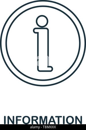 Information icon. Thin line outline style from shopping center sign icons collection. Premium information icon for design, apps, software and more. Stock Vector