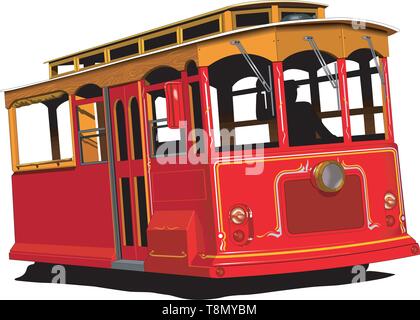 Cable Car Vector Illustration Stock Vector