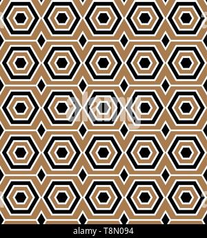 Seamless repeating geometric hexagonal tile pattern. Vector and illustration Stock Vector