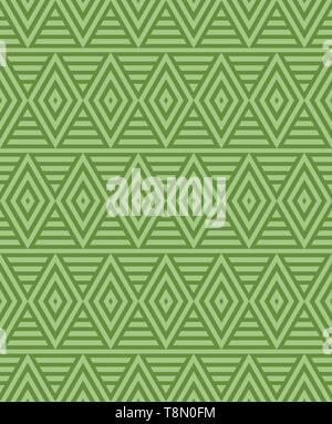 Seamless stripes grid texture with green geometric rectangles. Stock Vector